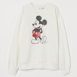 H&M White Mickey Mouse Sweatshirt
